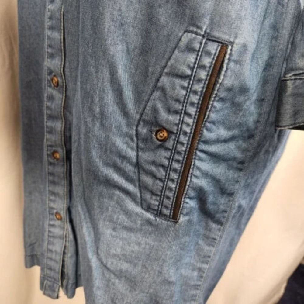 Tommy Hilfiger Button Front Denim Shirt Dress w/Pockets Size 4 - Picture 5 of 8